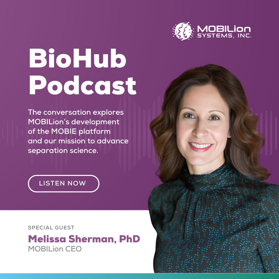 MobilionSystems's tweet image. Missed our feature on The BioHub Podcast? Catch Melissa Sherman, @MOBILion_CEO explaining the shift from traditional separation methods to new innovations like MOBIE and how MOBILion is shaping the future of #separationscience.

Watch now: youtube.com/watch?v=n6E-IH…
