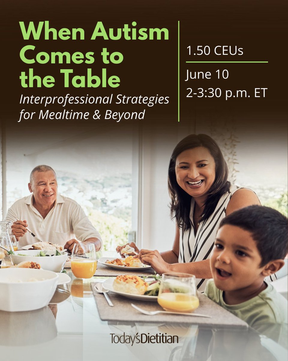 Join us for a webinar on the nuances of communication, sensory experiences &amp; meal planning needed to support individuals with Autism Spectrum Disorder. Learn how clinicians &amp; caregivers can make mealtimes a joyful &amp; enriching experience for those with ASD. ce.gvpub.com/Autism2025
