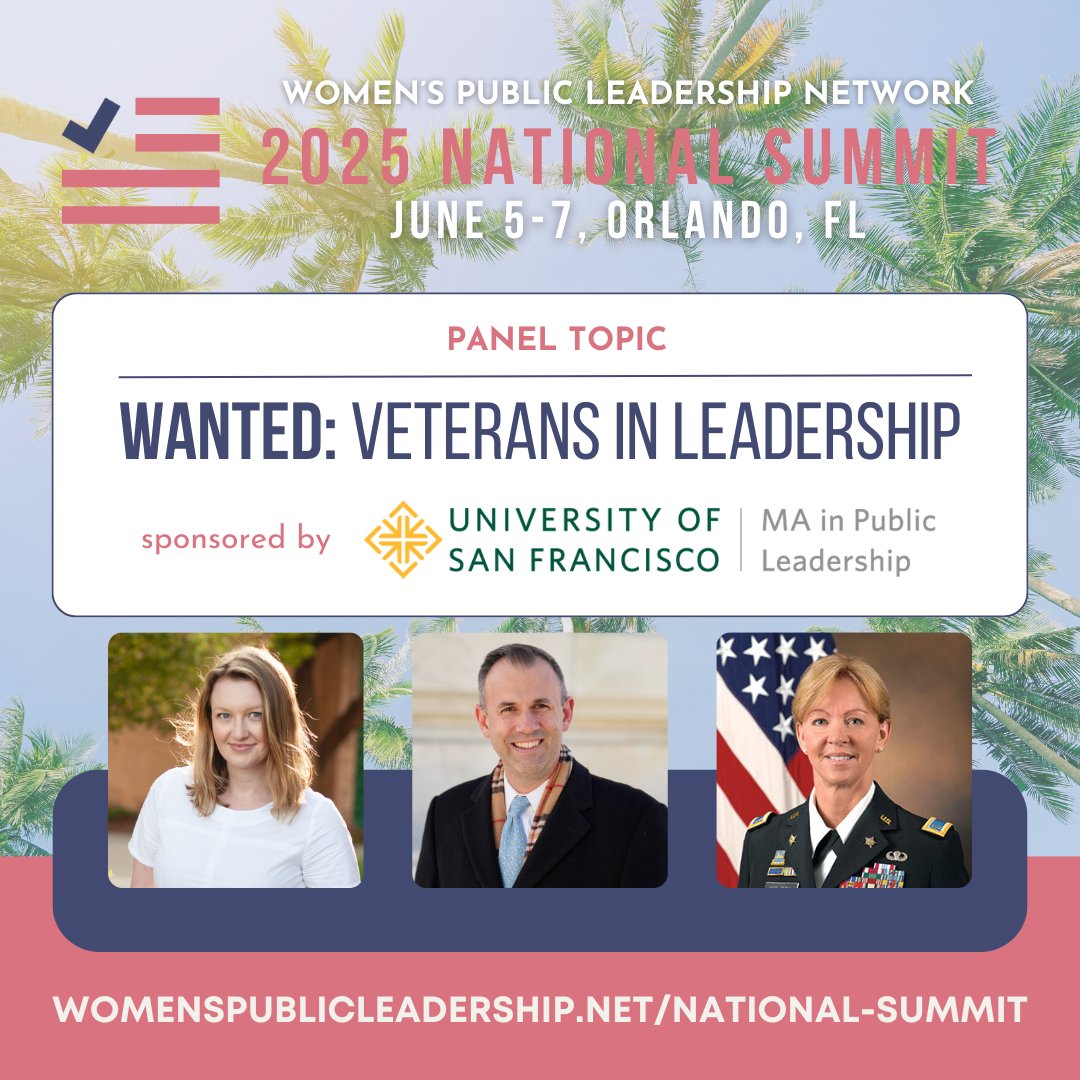 WPLNetwork's tweet photo. NEW: The line-up for our "Veterans in Leadership" panel at our 2025 #WPLNSummit!

🎤 Maddy Meininger, @usfca Masters in Arts of Public Leadership
🎤 Seth Lynn, @vetcampaign
🎤 Phyllis Wilson, @womensmemorial

Get your ticket!
📅 June 5-7
📍 Orlando
🔗 https://t.co/oUf2gbIORg https://t.co/BV9AenUGq1