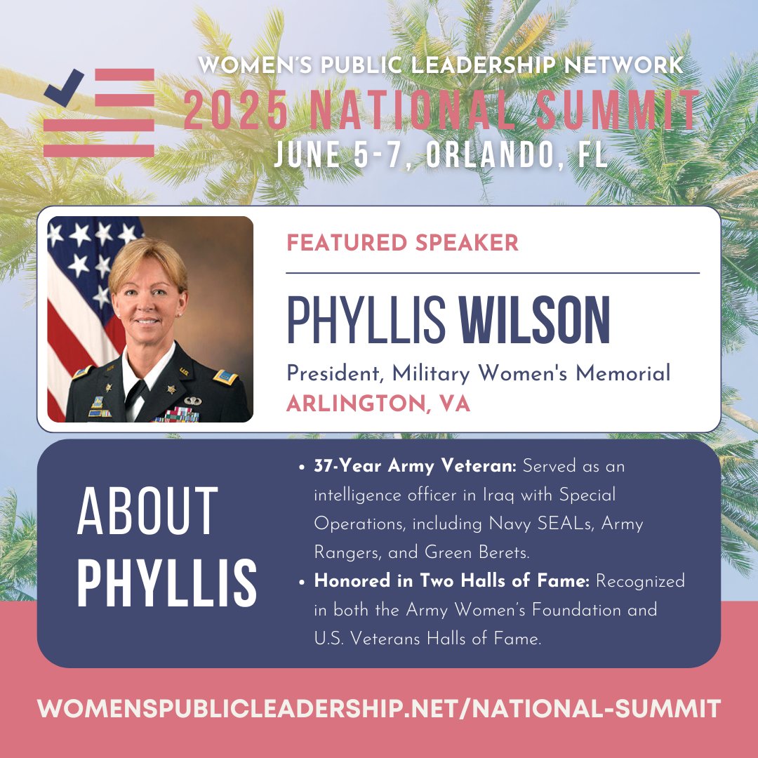 WPLNetwork's tweet photo. NEW: The line-up for our "Veterans in Leadership" panel at our 2025 #WPLNSummit!

🎤 Maddy Meininger, @usfca Masters in Arts of Public Leadership
🎤 Seth Lynn, @vetcampaign
🎤 Phyllis Wilson, @womensmemorial

Get your ticket!
📅 June 5-7
📍 Orlando
🔗 https://t.co/oUf2gbIORg https://t.co/BV9AenUGq1