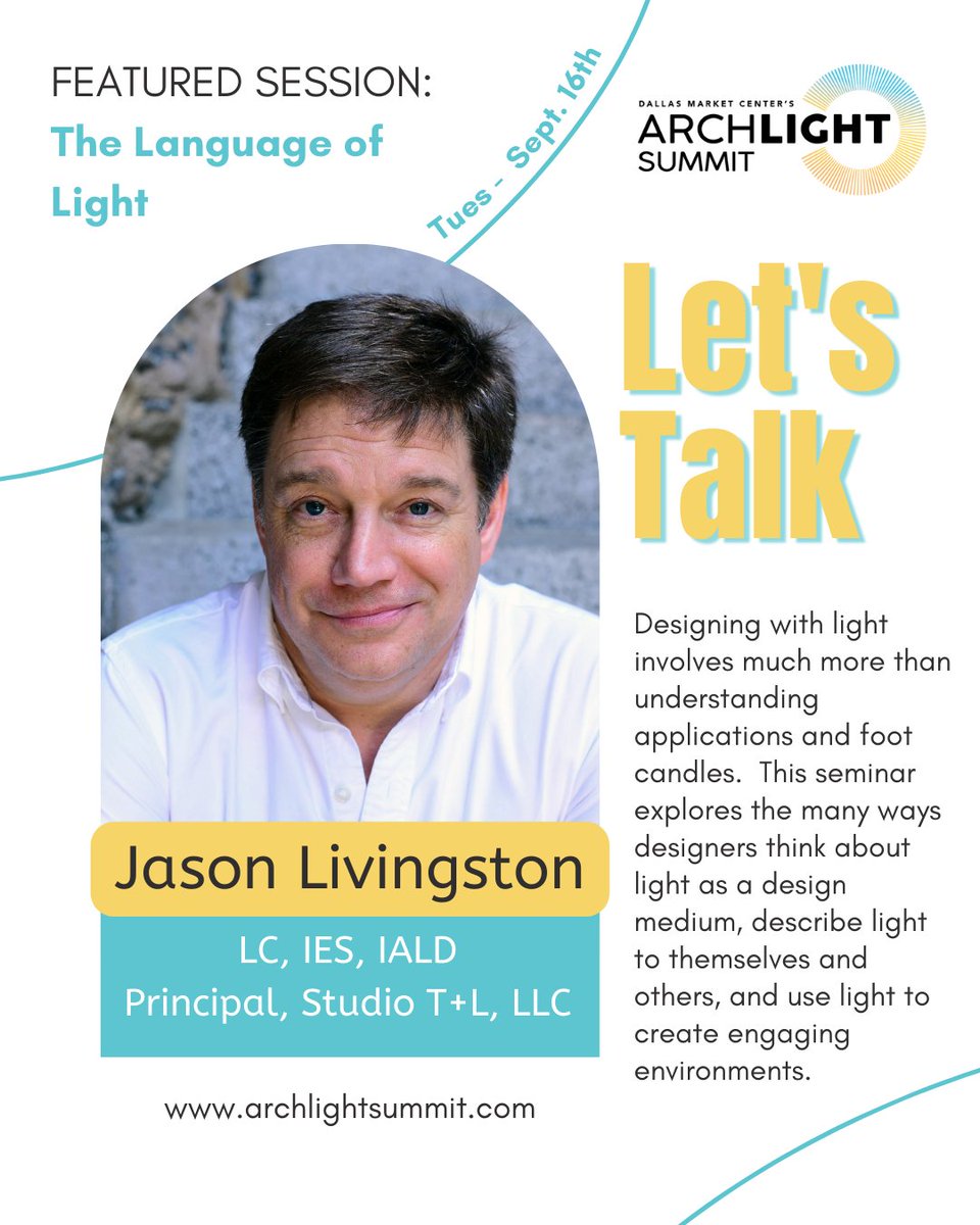 You're not going to want to miss this great session by Jason Livingston!

Be sure to check out his latest book "Fundamentals of Energy Efficient Lighting and Controls."

 #lightingdesigner #architect #interiordesigner #inclusive #innovative #Education #archLIGHTsummit