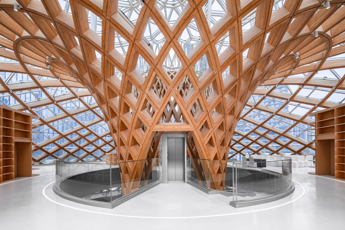 ArchDaily's tweet photo. The #Exhibition Center by Hot #Design will be a key symbol for showcasing research, hosting external exhibitions and media releases. It is a dome-like structure with a 39m diameter, 21m height and a total floor area of 4158.99 square meters. https://t.co/vlyZoEXw5p https://t.co/mPLRKiPaEm