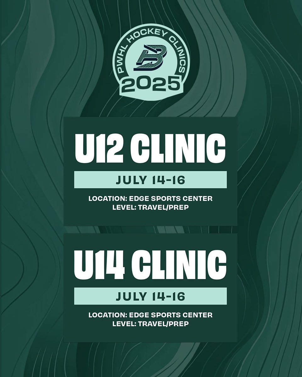 Boston Fleet (@pwhl_boston) on Twitter photo Calling all future hockey stars! ⭐️
We’re excited to host our U12/U14 clinic at Edge Sports Center in Bedford this July! 
Register now: bit.ly/3E2FrAd Calling all future hockey stars! ⭐️
We’re excited to host our U12/U14 clinic at Edge Sports Center in Bedford this July! 
Register now: bit.ly/3E2FrAd