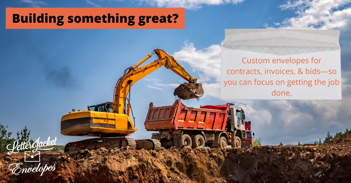 LetterJacketEnv's tweet image. Building something great?

Don't let paperwork slow you down. Our custom-printed construction envelopes keep your contracts, invoices, and bids organized and professional—so you can focus on getting the job done.

bit.ly/4hLMFGg

#Construction #CustomEnvelopes