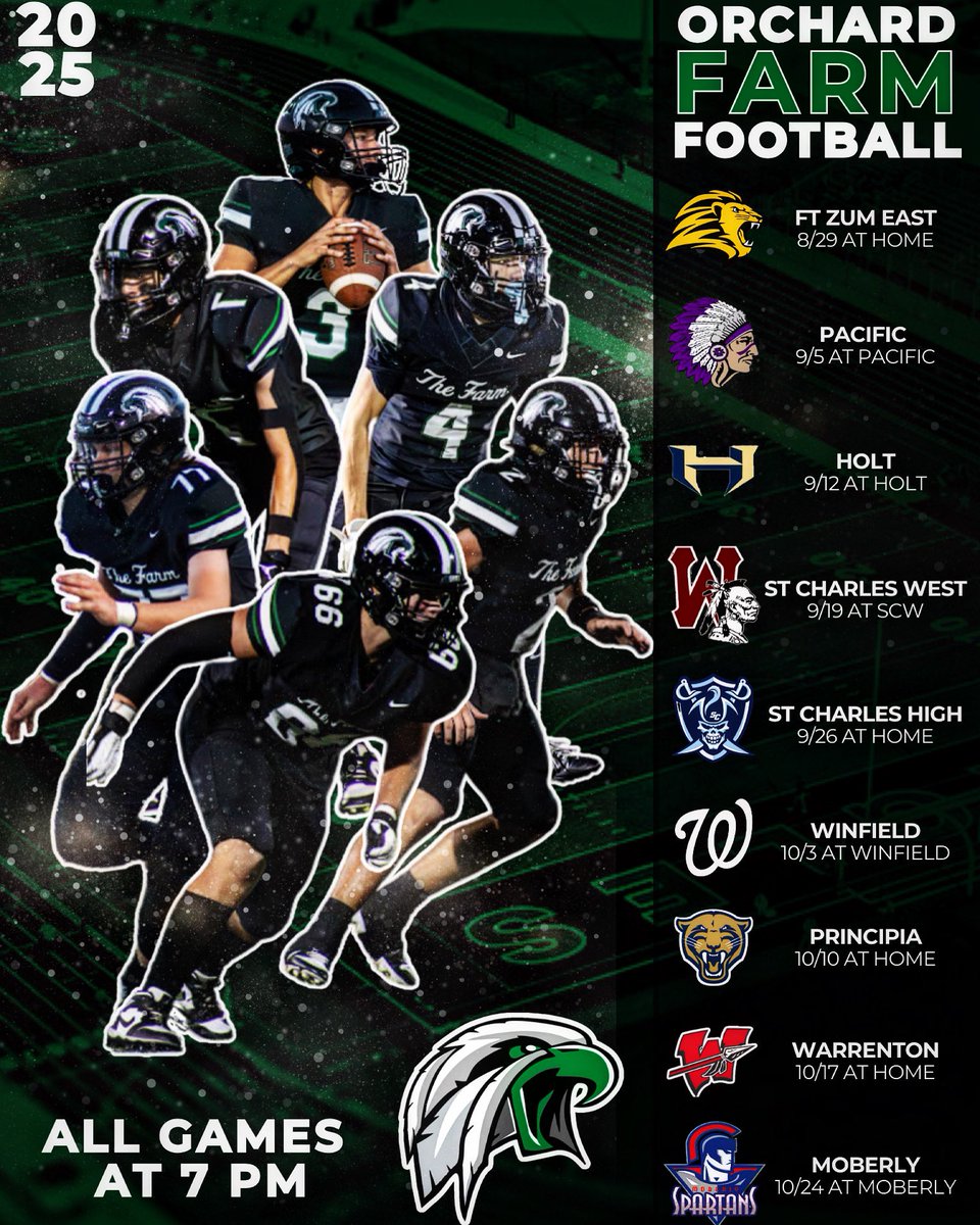 OFHSfootball's tweet photo. 🙌🏈🦅 READY TO SOAR 🦅🏈🙌
#orchardfarm #ofpride #hsfootball #footballcalendar #football https://t.co/wMV9zov88H