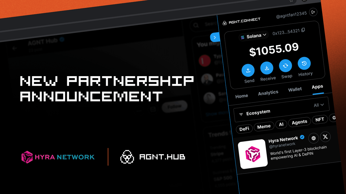agnt_hub's tweet image. New Partnership &amp;amp; AGNT Connect Listing – @hyranetwork joins the AGNT Hub ecosystem!

Hyra is the world’s first Layer-3 blockchain for decentralized AI edge computing – unlocking 10B+ idle IoT devices and powering a global Train-to-Earn model.

With over 2M users in 200+ countries…