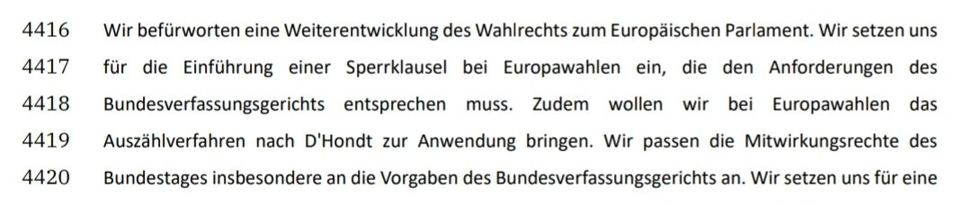 Wohlfahrt_P's tweet image. Bitter. Während Union und SPD kaum ein klares Wort zum Thema #EUReform finden, werden sie umso konkreter, wenn es um die demokratische Teilhabe bei Europawahlen geht:
Einführung einer Sperrklausel &amp;amp; Auszählung nach D&apos;Hondt, welches Ergebnisse zugunsten stärkerer Parteien verzerrt
