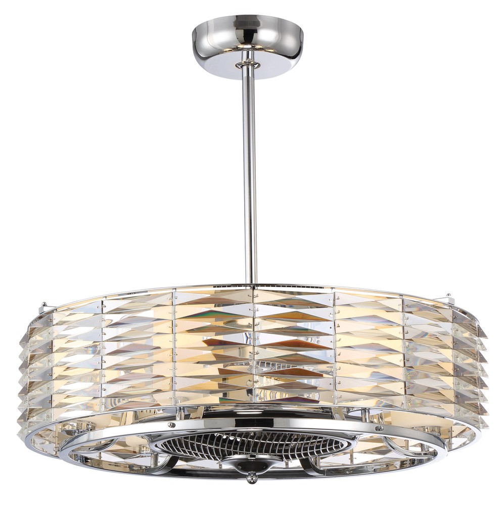 "Love this fixture so much I ended up buying a second one for my family room."

The Savoy House Taurus Fan D'Lier combines the comfort of a ceiling fan &amp; the style of a chandelier for a unique look. The chrome drum shade is adorned with faceted crystals for brilliant sparkle.