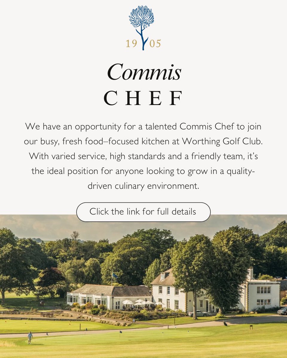 We’re growing our team! 🌱 We’re on the lookout for some brilliant people to join us in two exciting roles:

👨‍🌾 Qualified Greenkeeper
🧑‍🍳 Commis Chef 

Visit our website to learn more about each role and how to apply: worthinggolf.com/career_opportu…