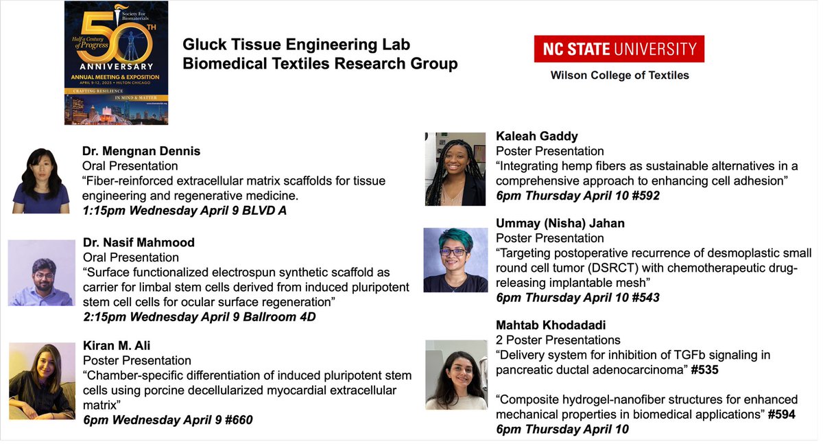JessicaGluckPhD's tweet photo. Check out the @gluck_lab and @BMTGroup_NCSU at #SFB2025!! https://t.co/vbY1lUkgni