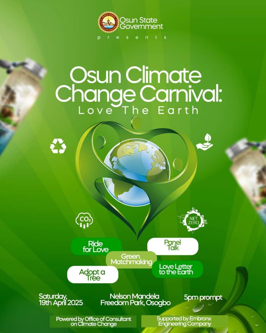 ademide25_'s tweet photo. Osun Climate Change Carnival
Join us as we come together to celebrate and protect our planet. Let’s spark change, spread awareness, and show love for the Earth; our only home.
#LoveTheEarthOsun #ClimateLove #OsunYouthForClimate
#FallInLoveWithTheEarth https://t.co/LA7Aoo4k8z