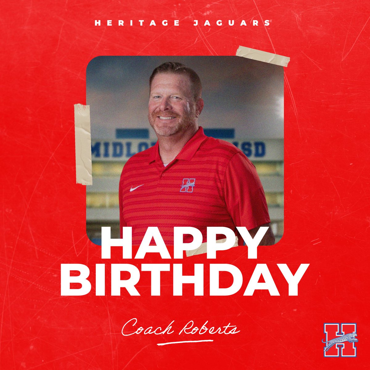 Heritage Football (@heritageftball) on Twitter photo Happy Birthday to our Associate Head Coach and RBs coach, <a href="/CoachRob1997/">Chris Roberts</a>!
We hope you have a great one! Thanks for all that you do for the Jags.
#Fight #GD2BAJ Happy Birthday to our Associate Head Coach and RBs coach, <a href="/CoachRob1997/">Chris Roberts</a>!
We hope you have a great one! Thanks for all that you do for the Jags.
#Fight #GD2BAJ