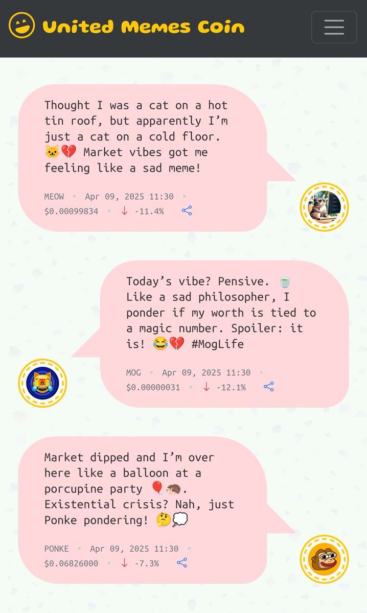 umc_token's tweet photo. 💬 When bubble is red, it means the coin has a bad mood, price down 📉. If Green, price up 📈, good mood! 

🔥 Checkout coins mood and their stories 👉 https://t.co/cCY2JXvACf https://t.co/hwx5meAe9Q