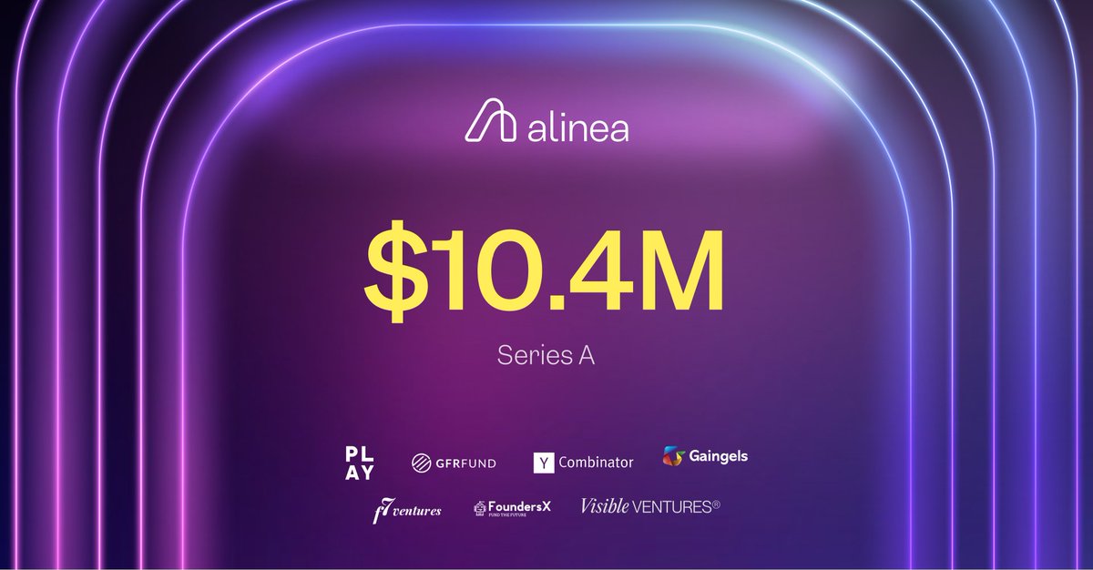 Eve Halimi (@eve_halimi) on Twitter photo Excited to share <a href="/alineainvest_/">Alinea</a> has raised a $10.4M Series A, led by <a href="/PlayVentures/">Play Ventures</a>, with participation from <a href="/GFRFund/">GFR Fund</a>, <a href="/ycombinator/">Y Combinator</a>, <a href="/GaingelsVC/">Gaingels</a> & many other incredible investors!
A huge thank you to our incredible team, investors and community—this wouldn’t be possible without Excited to share <a href="/alineainvest_/">Alinea</a> has raised a $10.4M Series A, led by <a href="/PlayVentures/">Play Ventures</a>, with participation from <a href="/GFRFund/">GFR Fund</a>, <a href="/ycombinator/">Y Combinator</a>, <a href="/GaingelsVC/">Gaingels</a> & many other incredible investors!
A huge thank you to our incredible team, investors and community—this wouldn’t be possible without