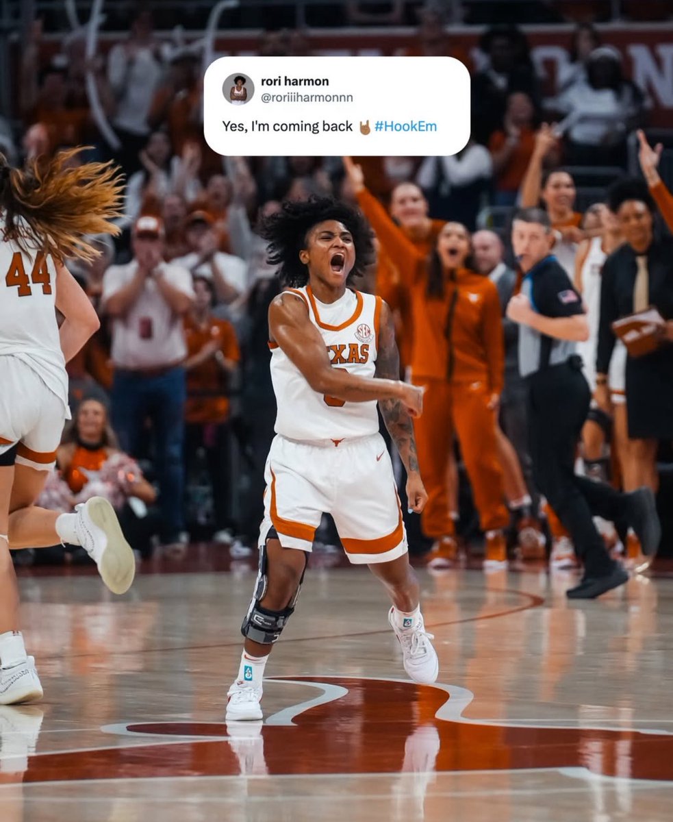 jensreporting's tweet photo. Rori Harmon will RETURN to the Texas Longhorns for her final year, she announced on Instagram.
The National DPOY semifinalist was granted an extra year of eligibility after sitting out majority of her junior year with an ACL tear.
#NCAAWBB #UTWBB #TexasLonghorns https://t.co/giYK406m5J