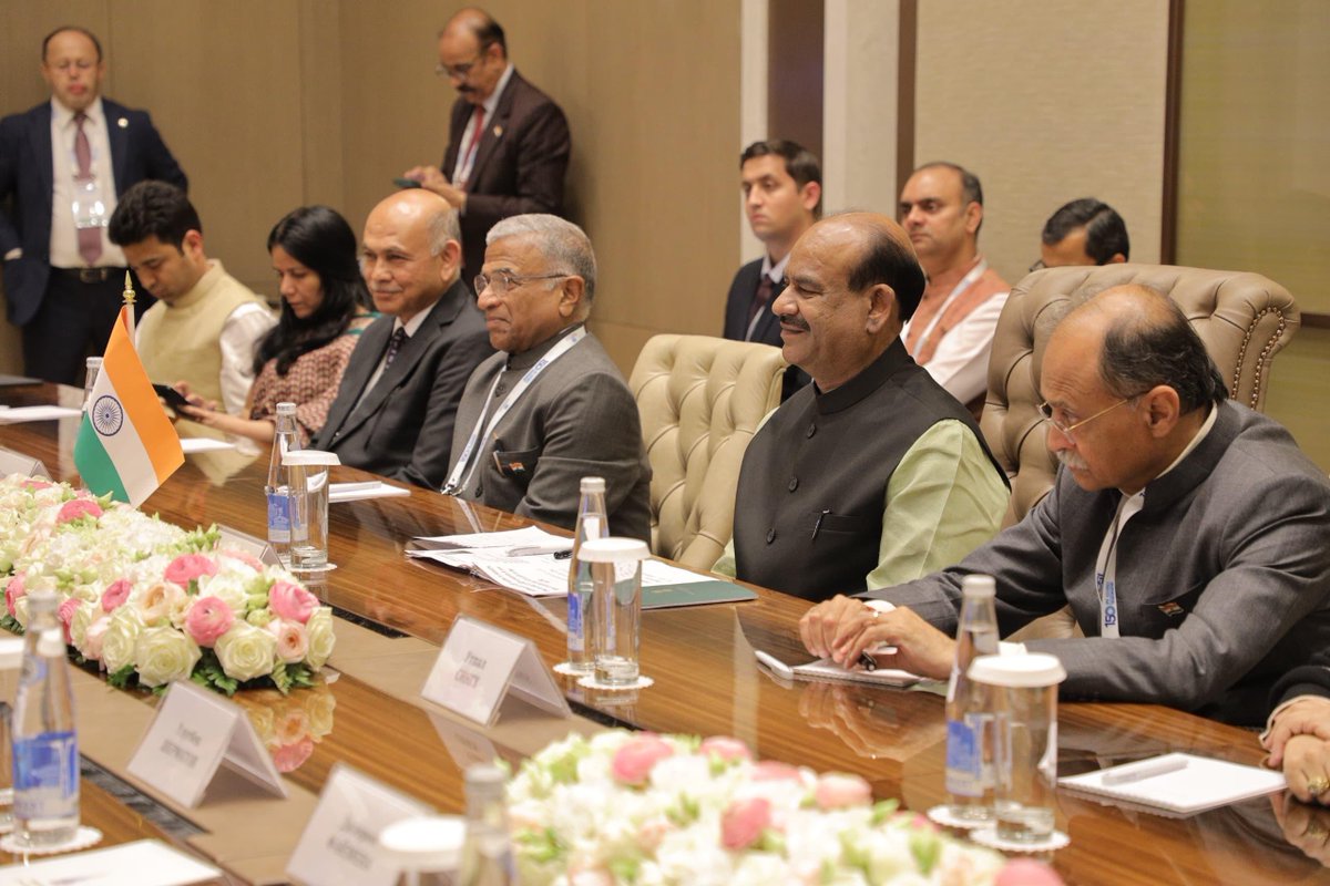 airnewsalerts's tweet photo. #IPU150 |
Lok Sabha Speaker @ombirlakota meets Nurdinjon Ismoilov, Speaker of the Legislative Chamber of Uzbekistan, on the sidelines of the 150th #IPUAssembly. https://t.co/y9PbzZ2rtX