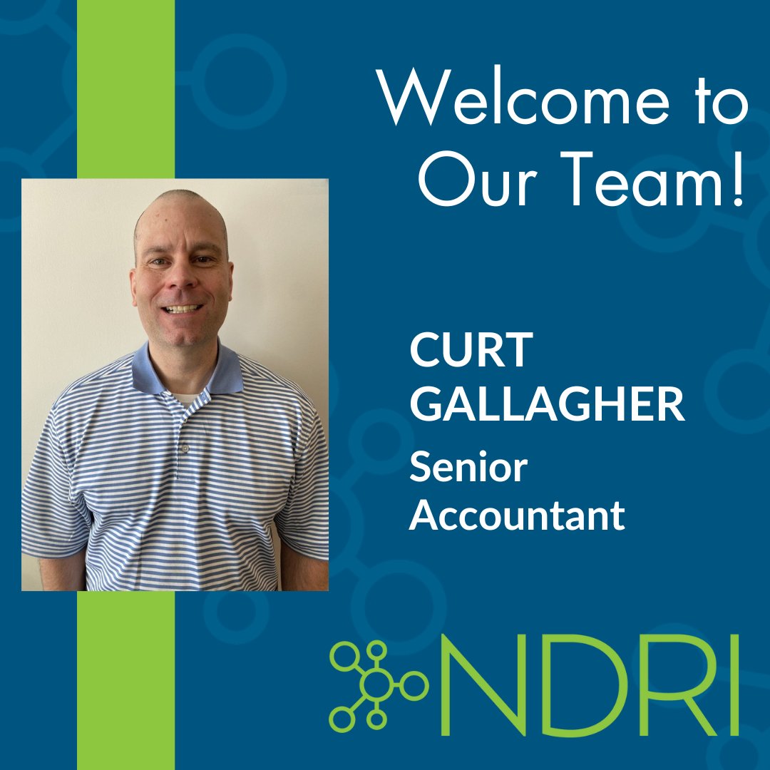 Please join us in welcoming Curt Gallagher as our new Senior Accountant! Curt brings a wealth of experience in financial management and accounting operations, and we’re thrilled to have his expertise supporting NDRI’s mission. Welcome to the team, Curt!