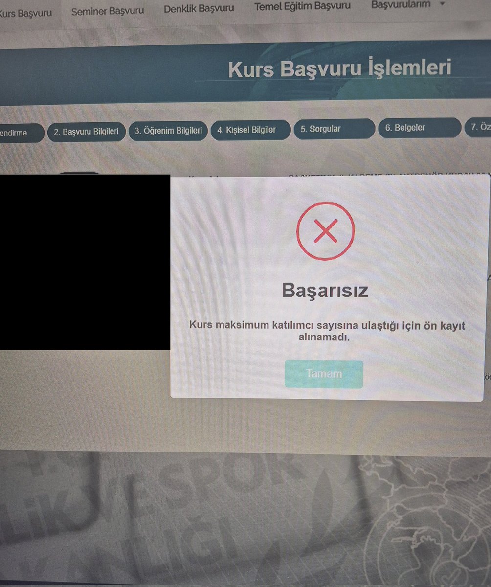 Bütün genç meslektaşlarım yazıyor:
"Murat hocam merhabalar tekrardan, izninizle şuan oluşan bir durumdan ötürü ilk size yazmak istedim. Az önce 16.00'da TBF 2. kademe kursu başvuruları açıldı. 16.01 olmadan daha, başvuru kısımlarını doldurup başvuru tamamlaya bastığım anda
+