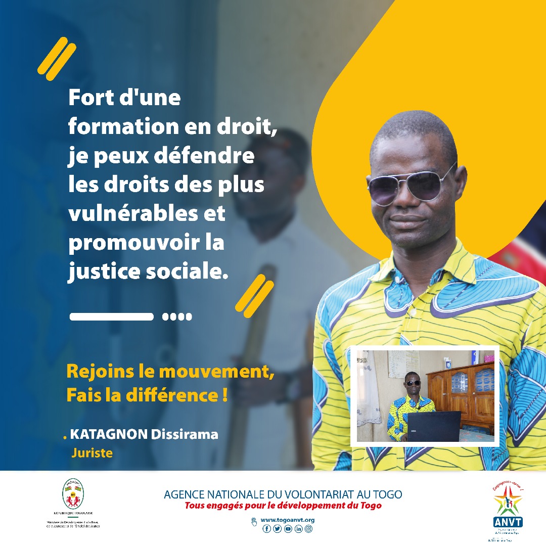 anvt_togo's tweet photo. Disposez-vous d'une formation juridique diplômante? Faites comme Dissirama KATAGNON en mettant en contribution vos compétences pour trancher les litiges et consolider les liens sociaux pour le vivre ensemble.
Jeunes diplômés, rejoignez le mouvement.
#VNC
#FaisLaDifference
#ANVT https://t.co/bn4dq3AdZK