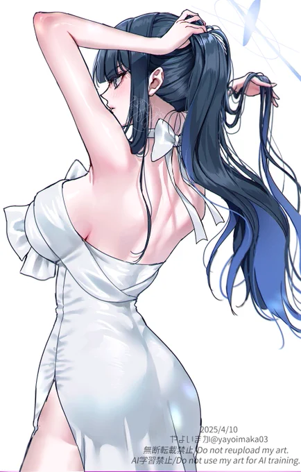 サオリの背中がセクシーだなと思って描いた落書き #ブルアカ 