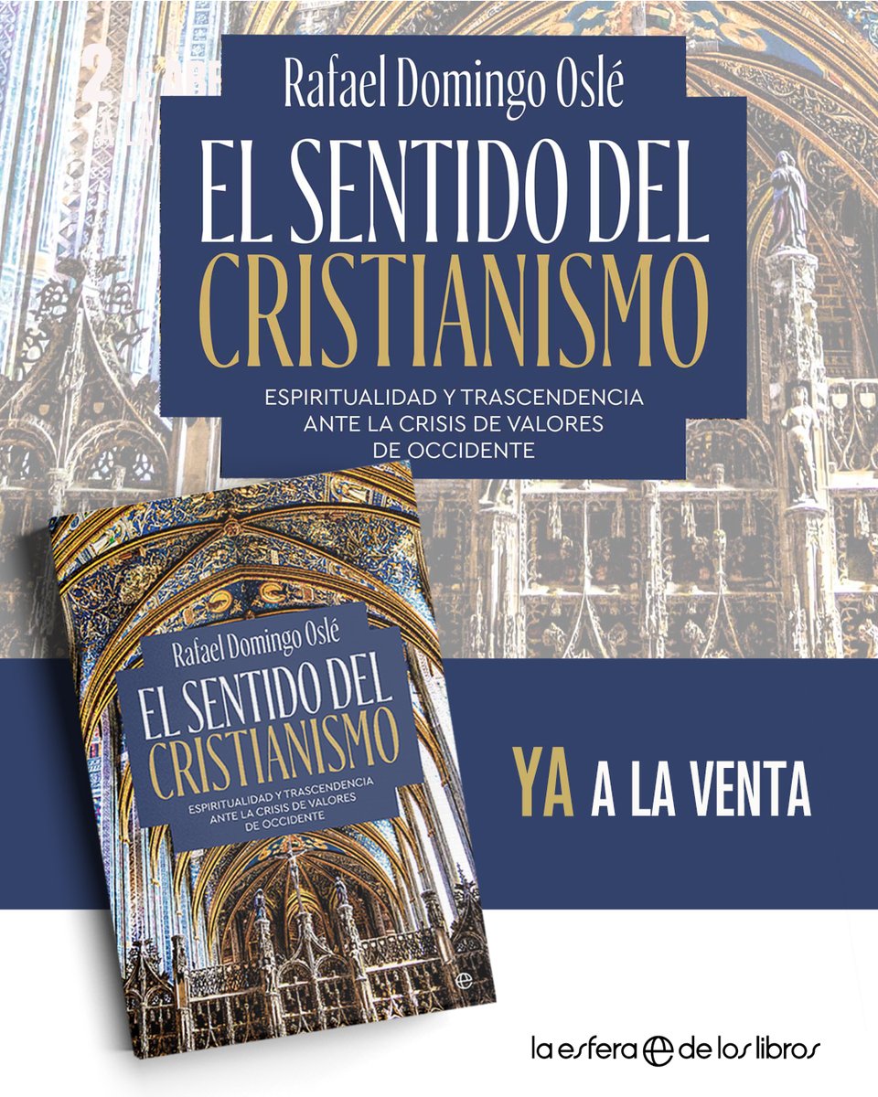 Diego Afonso Martínez (@diegoafonso_) on Twitter photo Ya está a la venta "El sentido del cristianismo", del catedrático <a href="/RafaelDomingoO1/">Rafael Domingo Osle</a>: «El #cristianismo no se reduce a su legado histórico; constituye una fuente de valores actuales que enriquece nuestra #identidad y fortalece nuestra #libertad».
amazon.es/El-sentido-del… Ya está a la venta "El sentido del cristianismo", del catedrático <a href="/RafaelDomingoO1/">Rafael Domingo Osle</a>: «El #cristianismo no se reduce a su legado histórico; constituye una fuente de valores actuales que enriquece nuestra #identidad y fortalece nuestra #libertad».
amazon.es/El-sentido-del…