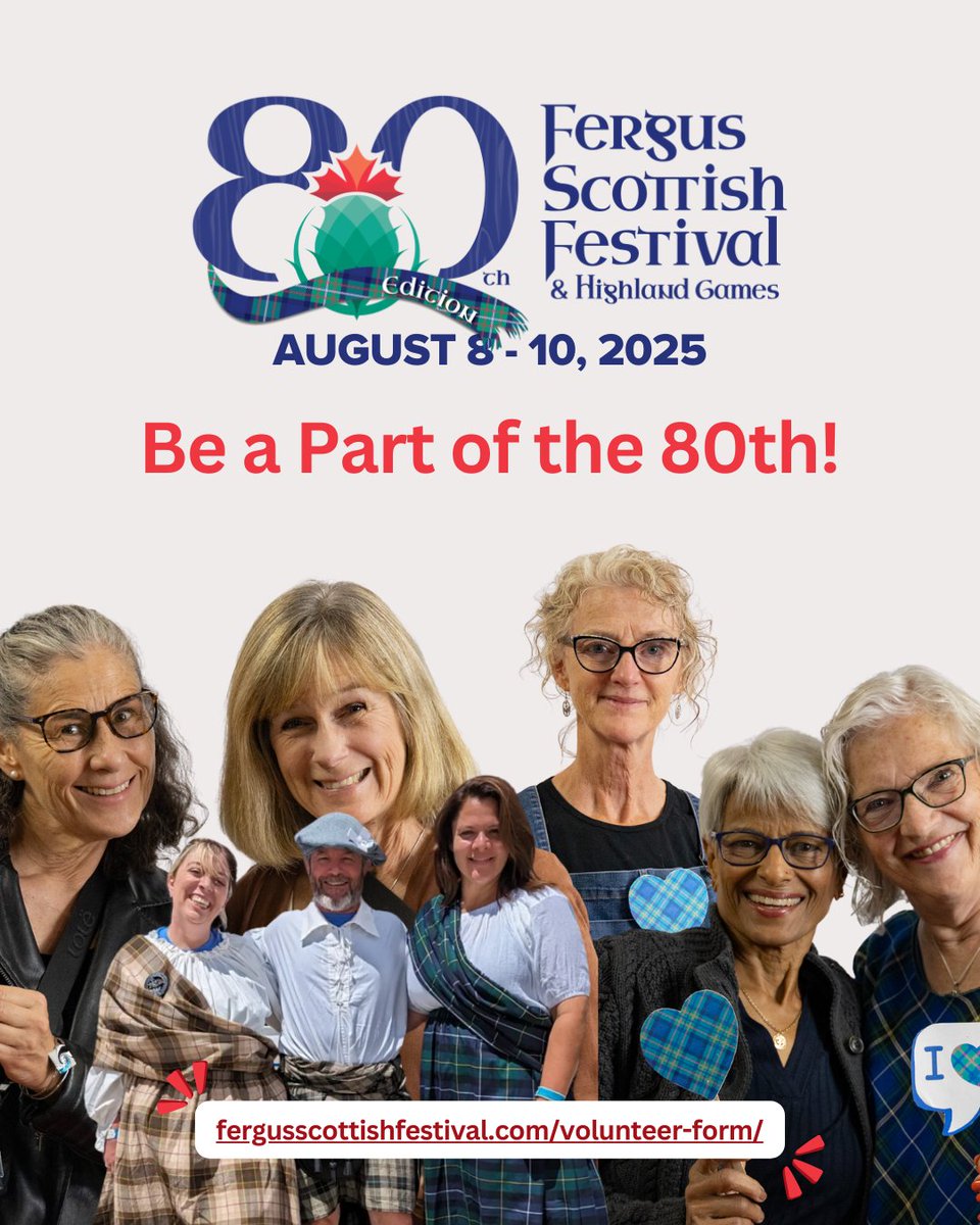 Become a part of our Volunteer team and connect with new people in the community, complete your volunteer hours, gain valuable skills and build your resume🌟 Plus, the 80th celebration this August is going to be unforgettable!

fergusscottishfestival.com/volunteer-form/