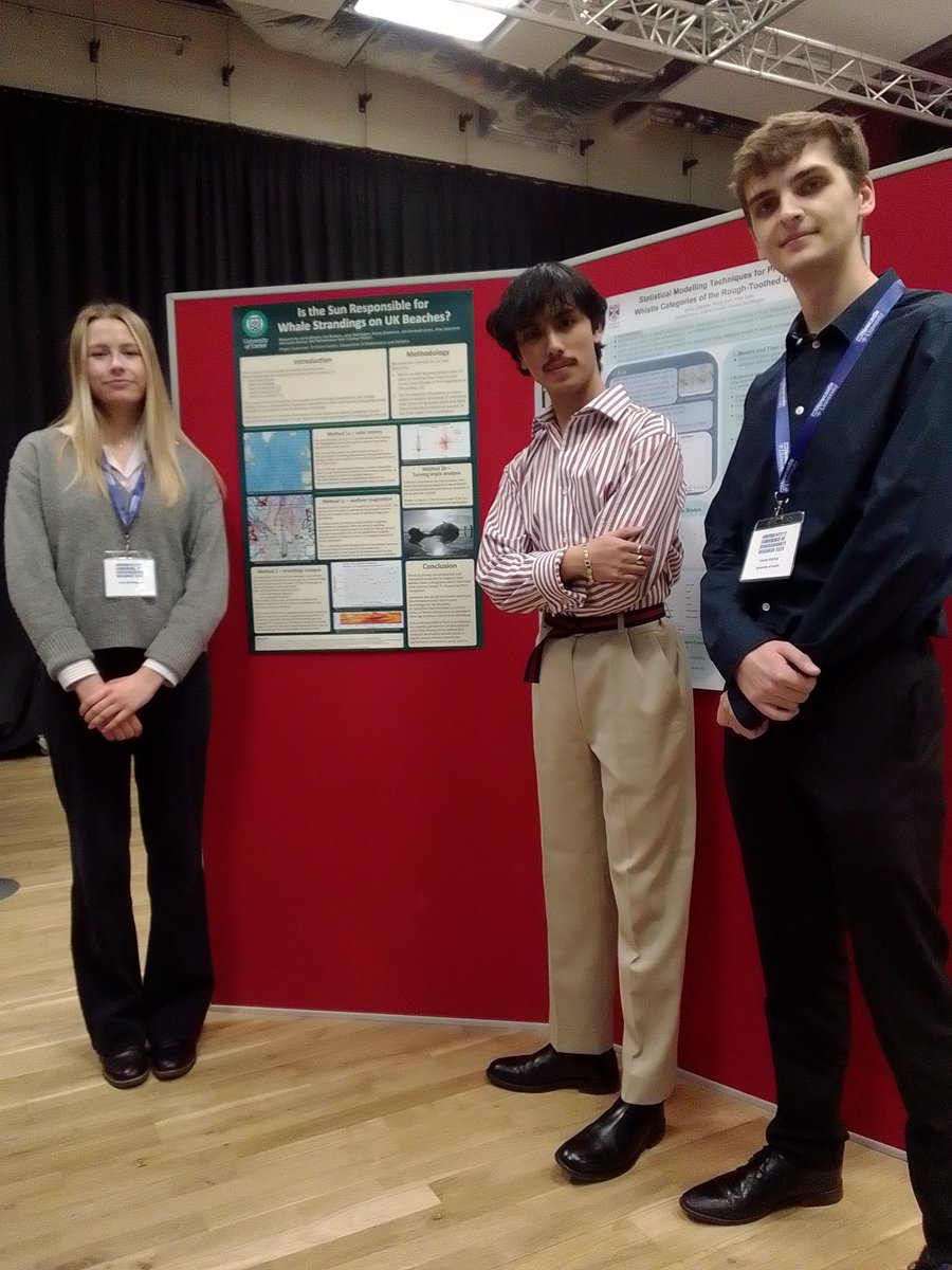 BCUR (@britcur) on Twitter photo Amy Wallington, Pierce Broderick and Lucas Gorlup from <a href="/UniofExeter/">University of Exeter</a> Mathematics, presenting their research on whale strandings, at #BCUR2025 <a href="/UniofNewcastle/">Newcastle University</a>
#students #research Amy Wallington, Pierce Broderick and Lucas Gorlup from <a href="/UniofExeter/">University of Exeter</a> Mathematics, presenting their research on whale strandings, at #BCUR2025 <a href="/UniofNewcastle/">Newcastle University</a>
#students #research