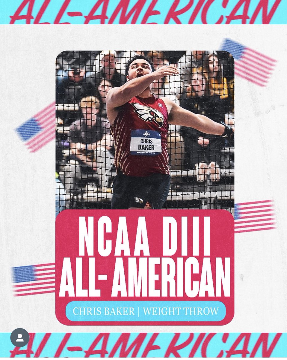 It's national D3 week across the NCAA. Here's a fun fact about how competitive D3 is: Coe's All-American weight thrower Chris Baker's PR would have been the best throw on 20 D1 Power Four teams. His PR would also have placed him 10th in both the ACC &amp; Big 12 Championships!