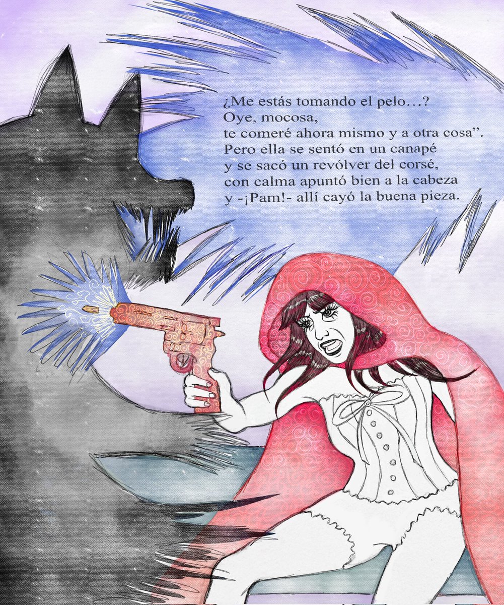 ayly_art's tweet photo. Un trabajo de ilustración de la uni, a partir de un texto que nos dieron de la caperucita roja.
(Ya tiene tiempo pero se me olvidó  subirlo por aquí XD)
#ilustración #ilustration #dibujo #dibujodigital #dibujomixto #caperucita #caperucitaroja #draw #drawing #redridinghood #spiral https://t.co/9whFYNZbwf