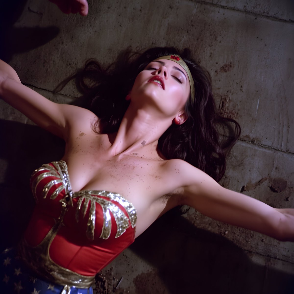 supergirldefeat's tweet photo. Pride of the Amazons
#wonderwoman #wonderwoman70s #lyndacarter #superheroinedanger #superheroines #retroheroine #defeatedheroine #heroineperil https://t.co/MZE2Drtnbz