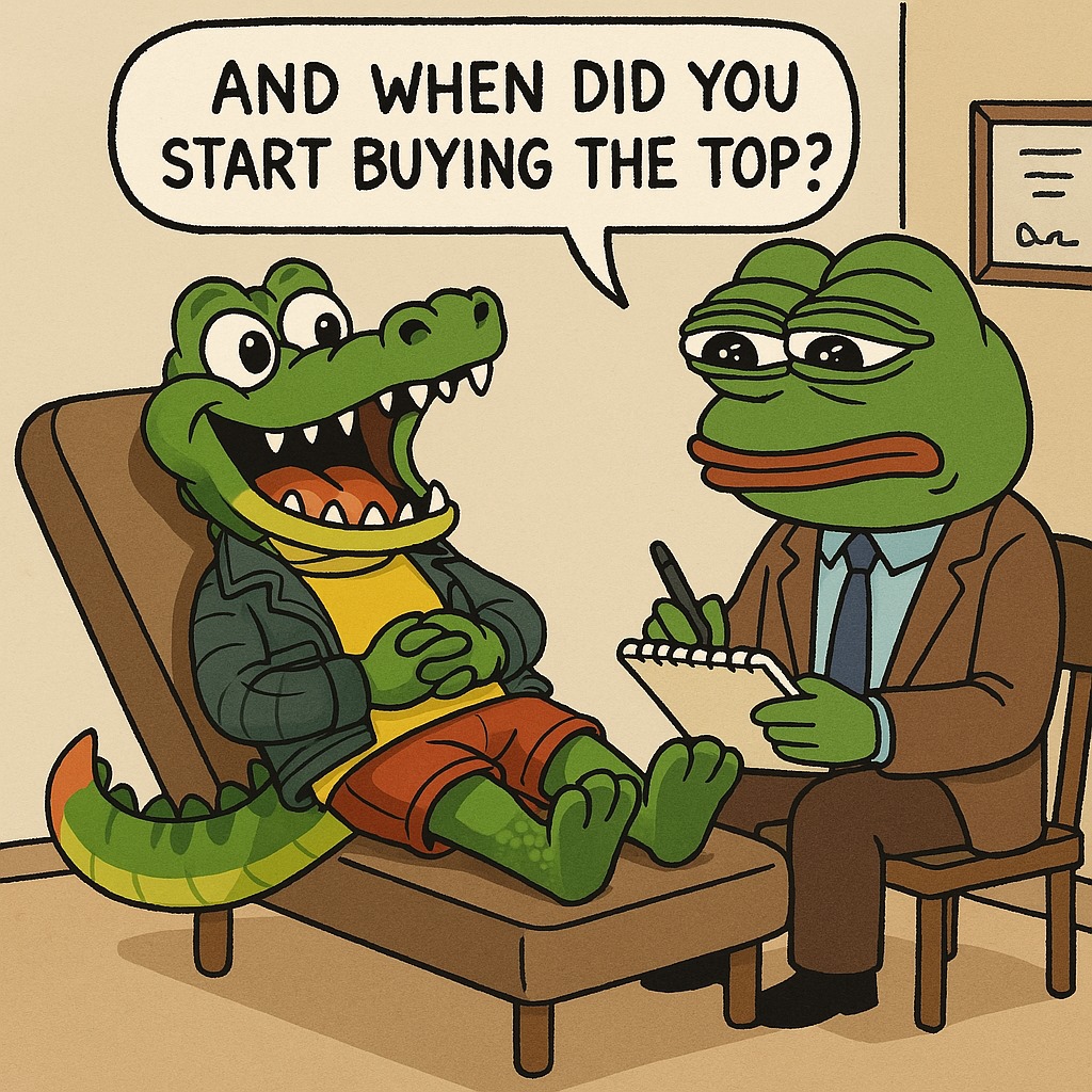crotchtoken's tweet photo. When did I start buying the top? Probably around the time I thought I was a genius trader... ๐๐
Sometimes all we need is a good laugh and a bullish rebound. ๐$CROTCH๐
#CryptoMeme #BuyingTheTop #TraderLife #BearMarketTherapy #CrocLife #MemeCoinSeason #PepeMeme #Web3Humor #CryptoInvestor #HODL #CryptoAddict #CryptoArt #WenLambo #CROTCH #CryptoCommunity $CROTCH