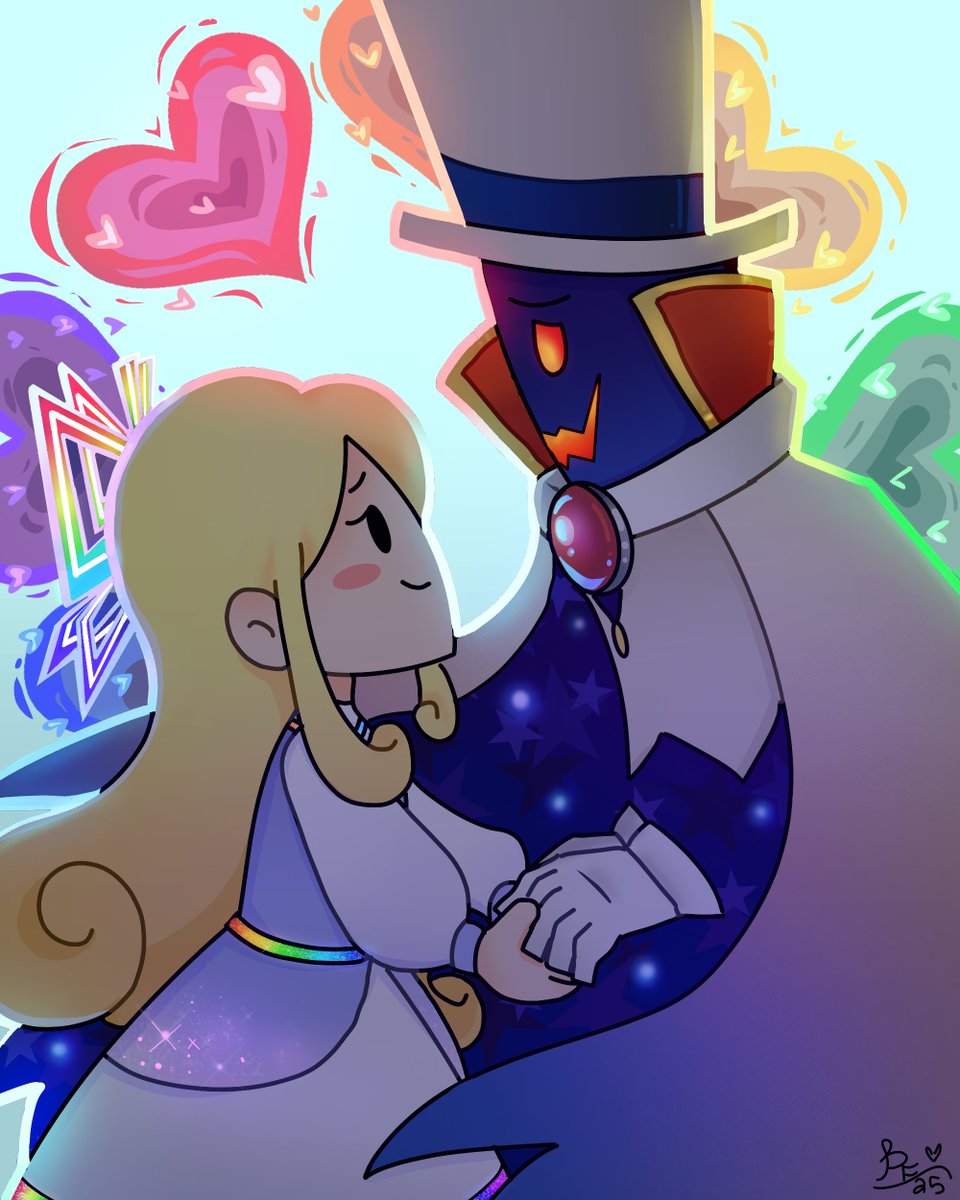 PixelatedFairy's tweet photo. Happy 18th birthday to my beloved favorite game, Super Paper Mario! ❤️🧡💛💚💙💜🤍 I wasn't sure which version I liked more, so here's both! You can pick your favorite~ #superpapermario #papermario #countbleck #tippi #ladytimpani #lordblumiere #timpani #blumiere #spm #nintendo https://t.co/p6seahrHcp