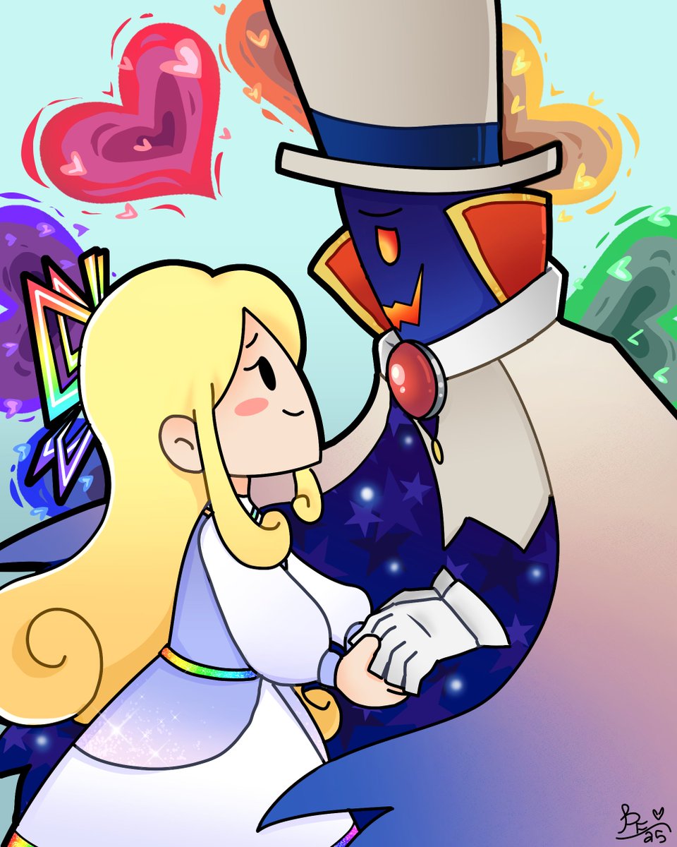 PixelatedFairy's tweet photo. Happy 18th birthday to my beloved favorite game, Super Paper Mario! ❤️🧡💛💚💙💜🤍 I wasn't sure which version I liked more, so here's both! You can pick your favorite~ #superpapermario #papermario #countbleck #tippi #ladytimpani #lordblumiere #timpani #blumiere #spm #nintendo https://t.co/p6seahrHcp