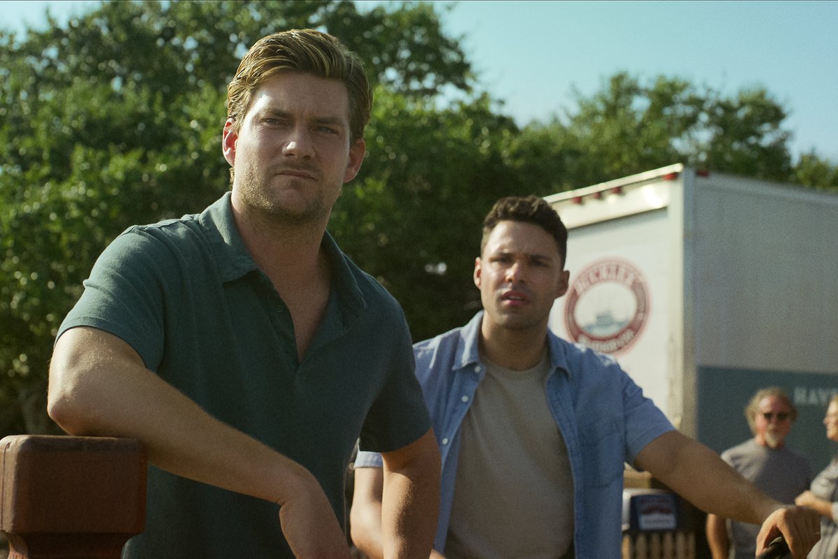 netflix's tweet photo. The Waterfront, a new series from Kevin Williamson, premieres June 19. Starring Holt McCallany, Maria Bello, Jake Weary, and Melissa Benoist.

When the Buckley family's fishing empire starts to crumble, they must dive into the deep end to keep their business afloat. Inspired by true events and set against the backdrop of coastal North Carolina.
