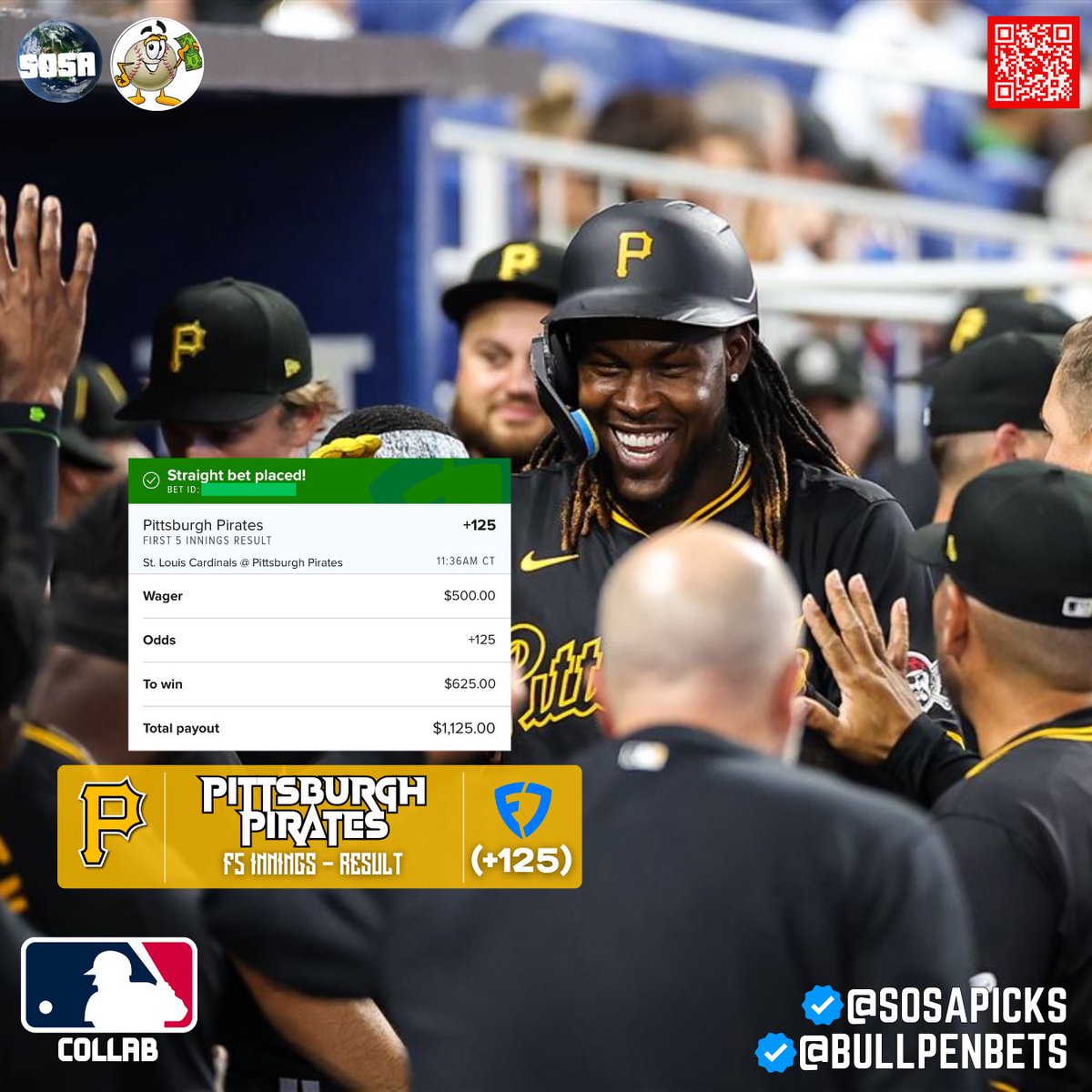 SosaPicks's tweet photo. 🚨OFFICIAL MLB COLLAB🚨

With my guy @BullpenBets The Helicopter Man himself!!

We are backing the Pittsburgh Pirates in an early matchup with the St. Louis Cardinals!

Best of Luck!
Let Us Know if you’re tailing! https://t.co/LjTJ6yxk7g