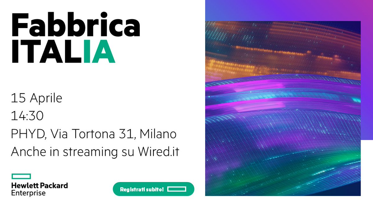 Spilungone69's tweet photo. Fabbrica ITALIA, l'evento per esplorare come l’IA stia trasformando il mondo del business con casi concreti di aziende innovative!
🗓️ 15 Aprile
🕐 14:30
📍 PHYD, Via Tortona 31, Milano &amp; in diretta streaming su https://t.co/eeBIhagZSR

Registrati qui: https://t.co/IzHKBZ0IPj https://t.co/bnPacfwR2k