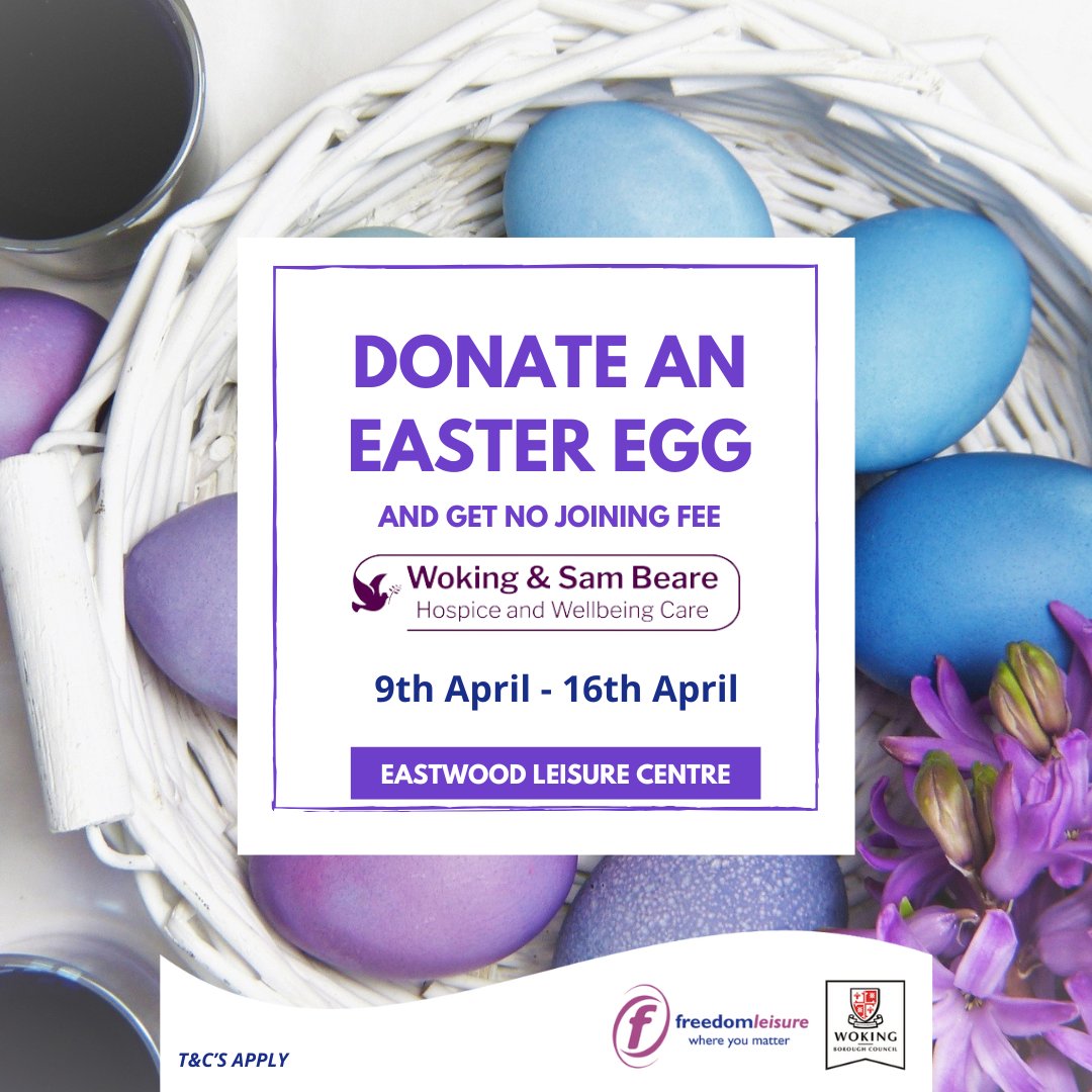 Are you feeling "Eggstra" generous this Easter period?

The concept is simple:
🥚Help us to help yourself.
🥚Donate an egg to Eastwood Leisure.
🥚Receive no joining fee for their membership.

It's running from today up until Wednesday 16th April.
Thank you for your support🐣