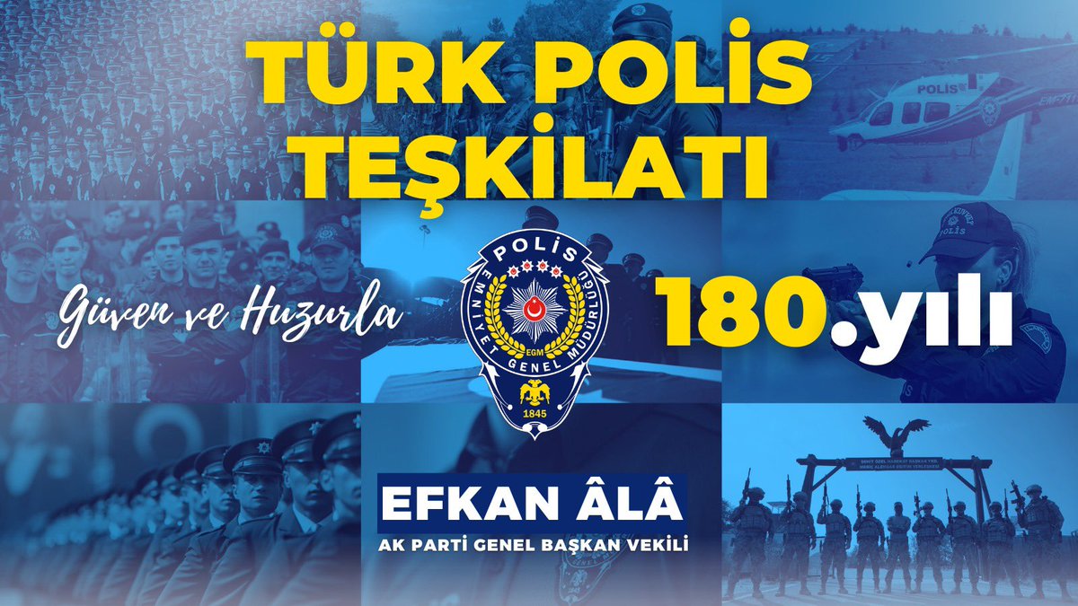 Türk Polis Teşkilatı’nın 180’nci kuruluş yıl dönümünü tebrik ediyorum.