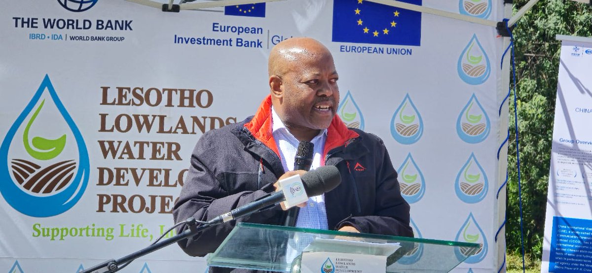 EUinLesotho's tweet photo. Hon Minister of Natural Resources Mohlomi Moleko, Principal Chief Joel Motsoene, MP for the area Mope Khati convened with us today to celebrate the progress in the Adit works securing sustainable water supply for Basotho - PA #TeamEurope #SDG6 #LeadByExample https://t.co/PkRYzFvRc2
