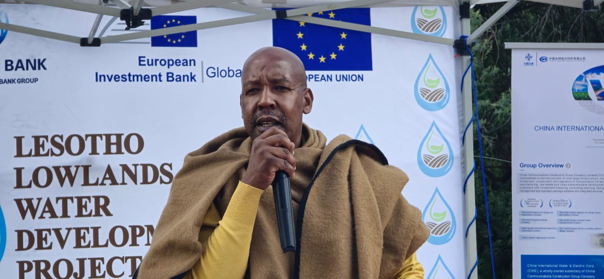 EUinLesotho's tweet photo. Hon Minister of Natural Resources Mohlomi Moleko, Principal Chief Joel Motsoene, MP for the area Mope Khati convened with us today to celebrate the progress in the Adit works securing sustainable water supply for Basotho - PA #TeamEurope #SDG6 #LeadByExample https://t.co/PkRYzFvRc2