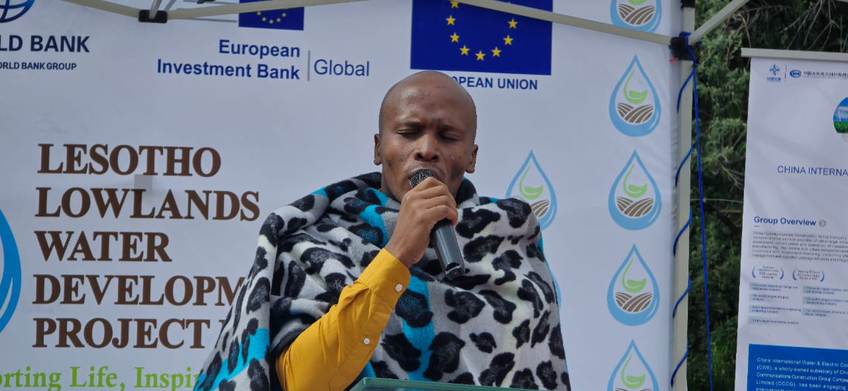 EUinLesotho's tweet photo. Hon Minister of Natural Resources Mohlomi Moleko, Principal Chief Joel Motsoene, MP for the area Mope Khati convened with us today to celebrate the progress in the Adit works securing sustainable water supply for Basotho - PA #TeamEurope #SDG6 #LeadByExample https://t.co/PkRYzFvRc2