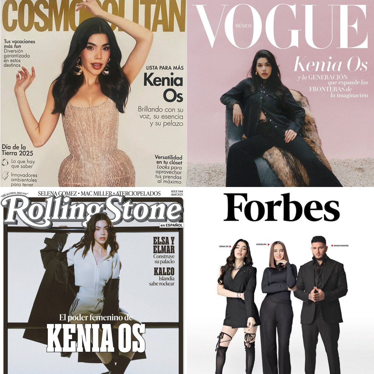 La últimas portadas de Kenia Os siendo en revistas importantes, ella esta es su mejor momento