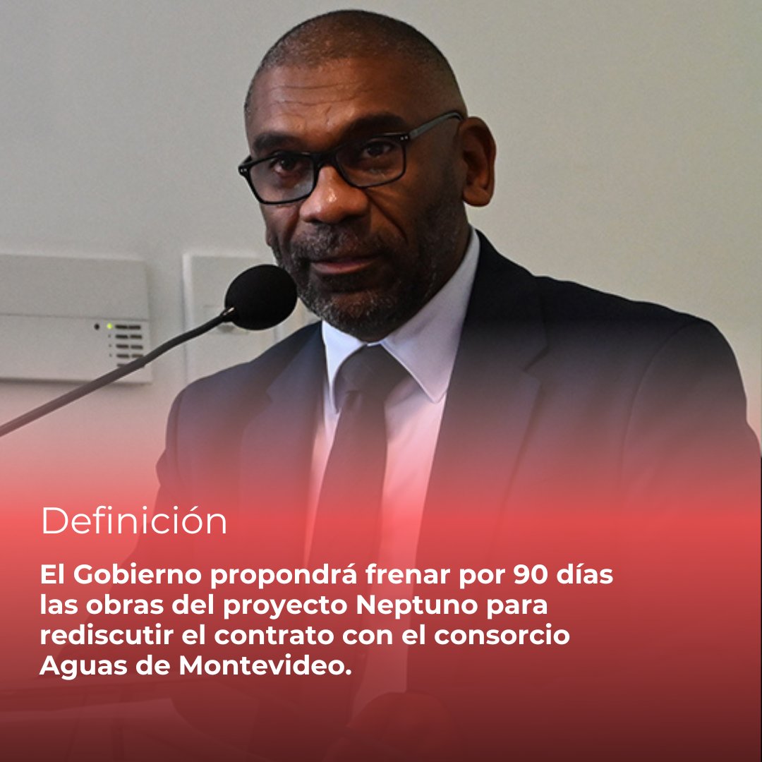 “El Gobierno parte de dos premisas: asegurar el agua potable y revisar el contrato”, dijo el ministro <a href="/OrtunoEdgardo/">Edgardo Ortuño</a>. 

El Gobierno propondrá suspender por 90 días las obras del proyecto Neptuno mientras se renegocian los términos.

Leer más en ➡️ informarte.com.uy/gobierno-pedir…