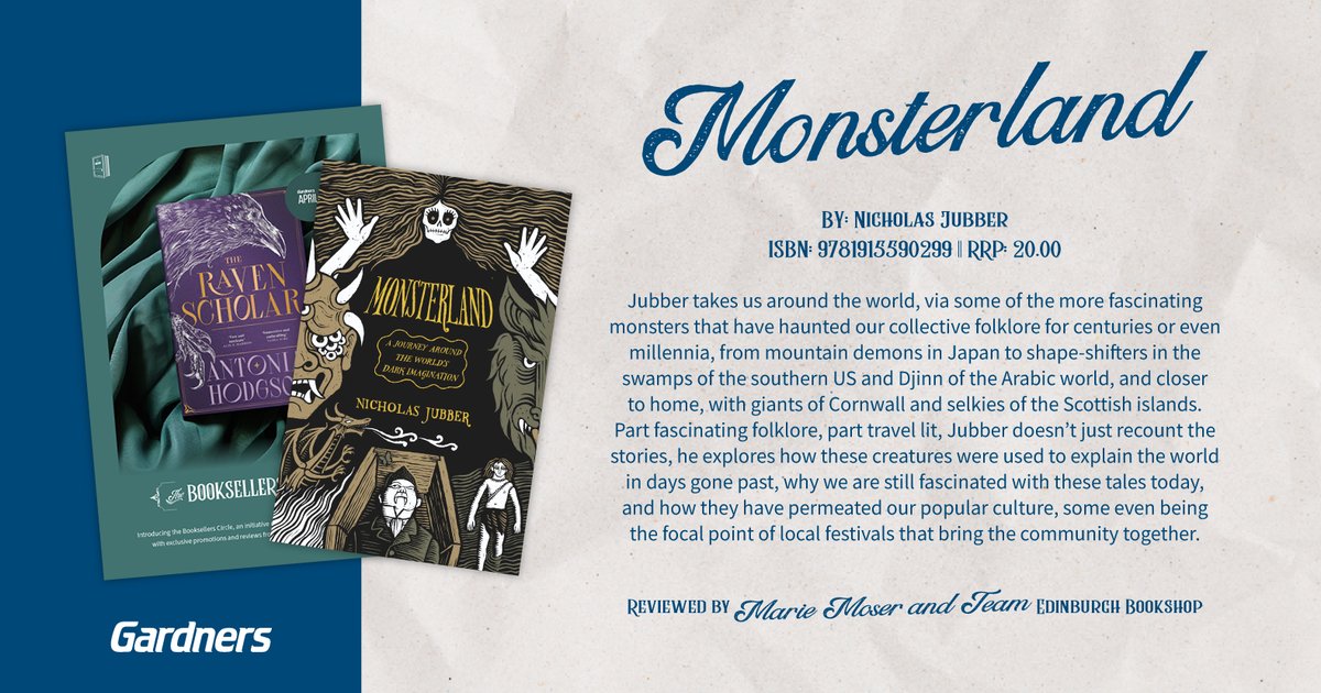 Gardners (@gardners) on Twitter photo Monsters may be terrifying, but we’re obsessed with keeping their tales alive. Join <a href="/jubberstravels/">Nick Jubber</a> as he unravels the stories behind these terribly fascinating creatures. 🧌
Monsterland: gardners.com/Product/Nichol…
Thank you <a href="/EdinBookshop/">The Edinburgh Bookshop</a> for this fantastic review! ✨ Monsters may be terrifying, but we’re obsessed with keeping their tales alive. Join <a href="/jubberstravels/">Nick Jubber</a> as he unravels the stories behind these terribly fascinating creatures. 🧌
Monsterland: gardners.com/Product/Nichol…
Thank you <a href="/EdinBookshop/">The Edinburgh Bookshop</a> for this fantastic review! ✨