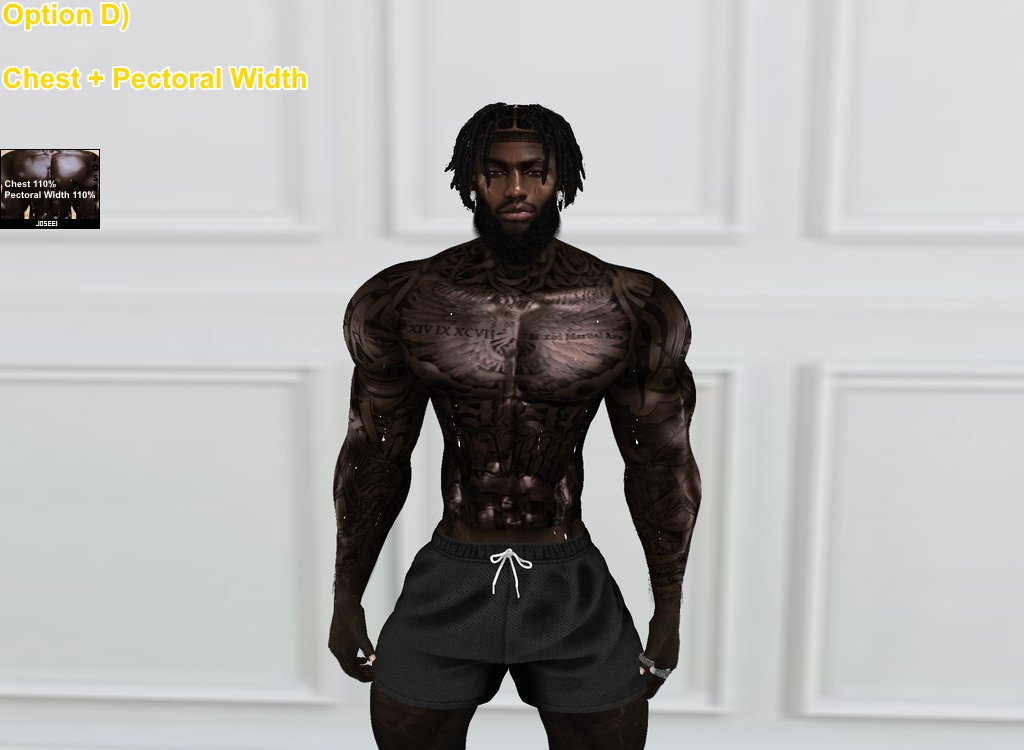 ShopJoseei's tweet photo. For all my guys out there - brand new chest/pectoral scaler options. 4 Variations, each with sizes ranging from 105%-130% - 144 different options!

Here is 4 demo pictures!

Links below! Shop Joseei🛒

#imvu #imvucreator #imvumodel #imvuedits #imvulifestyle #imvushop #imvuonly https://t.co/qcdLDhPYV5