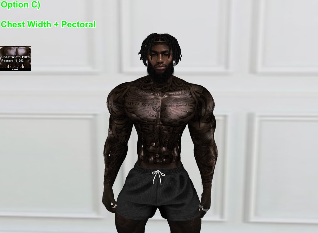 ShopJoseei's tweet photo. For all my guys out there - brand new chest/pectoral scaler options. 4 Variations, each with sizes ranging from 105%-130% - 144 different options!

Here is 4 demo pictures!

Links below! Shop Joseei🛒

#imvu #imvucreator #imvumodel #imvuedits #imvulifestyle #imvushop #imvuonly https://t.co/qcdLDhPYV5