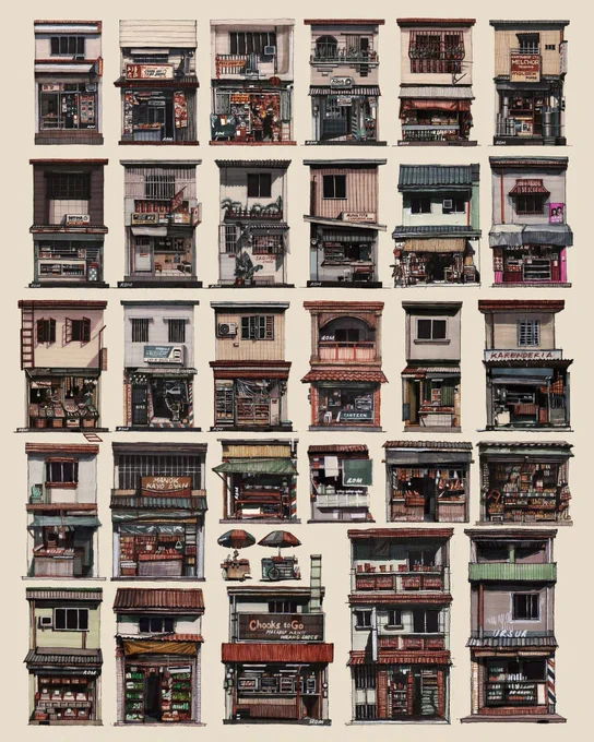 Hello! Rommel here drawing different facades #PortfolioDay  