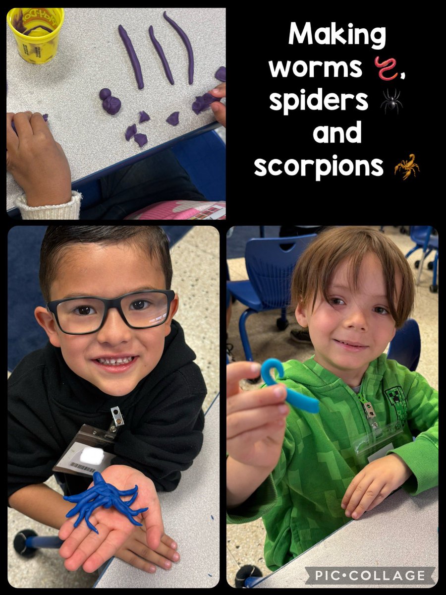 We had some fine motor fun making worms 🪱, spiders 🕷️ and scorpions 🦂 to support our insect theme!  @ZavalaMagnet <a href="/ECISD_EarlyEd/">ECISD_EarlyEd</a>