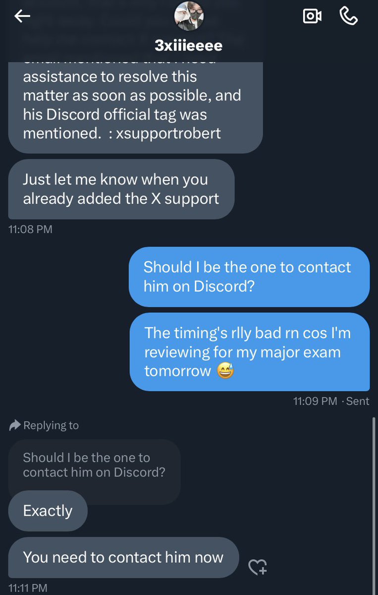 03LUVNIX2's tweet photo. ‼️BEWARE - SCAMMER/HACKER‼️

This account @/Haecielle messaged me a while ago, telling me that they've accidentally reported my account. I almost fell for the trap, but luckily I found similar twts about this sus "xsupportrobert" that points to a scam/hacking trap. Stay vigilant! https://t.co/DnqxGFn8Sq