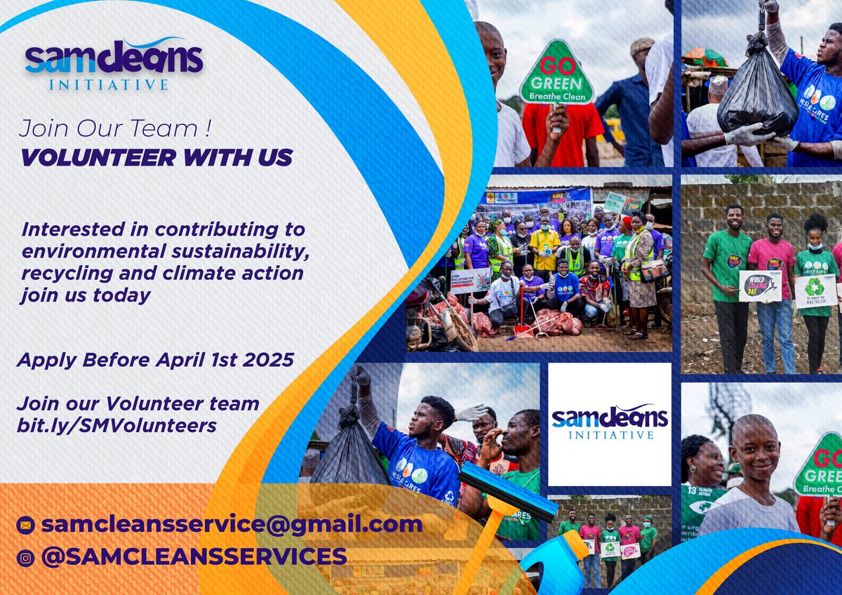 SamcleansS's tweet photo. Ready to be a changemaker? Join us in creating a cleaner, greener Africa! We're a youth-led initiative building a tribe of passionate individuals taking bold action for the environment

Let's Make an Impact Together!
Sign up: https://t.co/t9kxL87fhR 
APPLICATION CLOSES FRIDAY https://t.co/dq1nWfBTVL